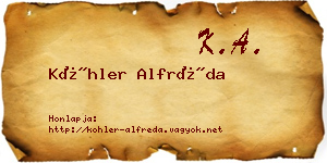 Köhler Alfréda névjegykártya